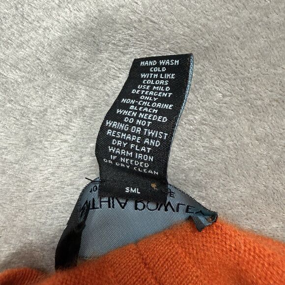 Cynthia Rowley Sweater Women’s Small Orange Cashmere Round Neck Kimono Sleeve - Picture 7 of 7